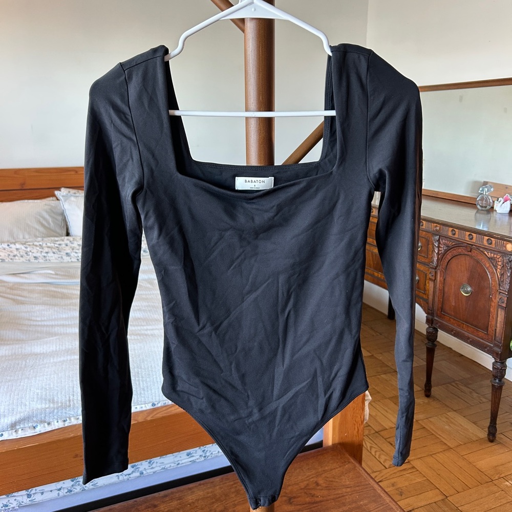 Aritzia Black Long Sleeve Bodysuit